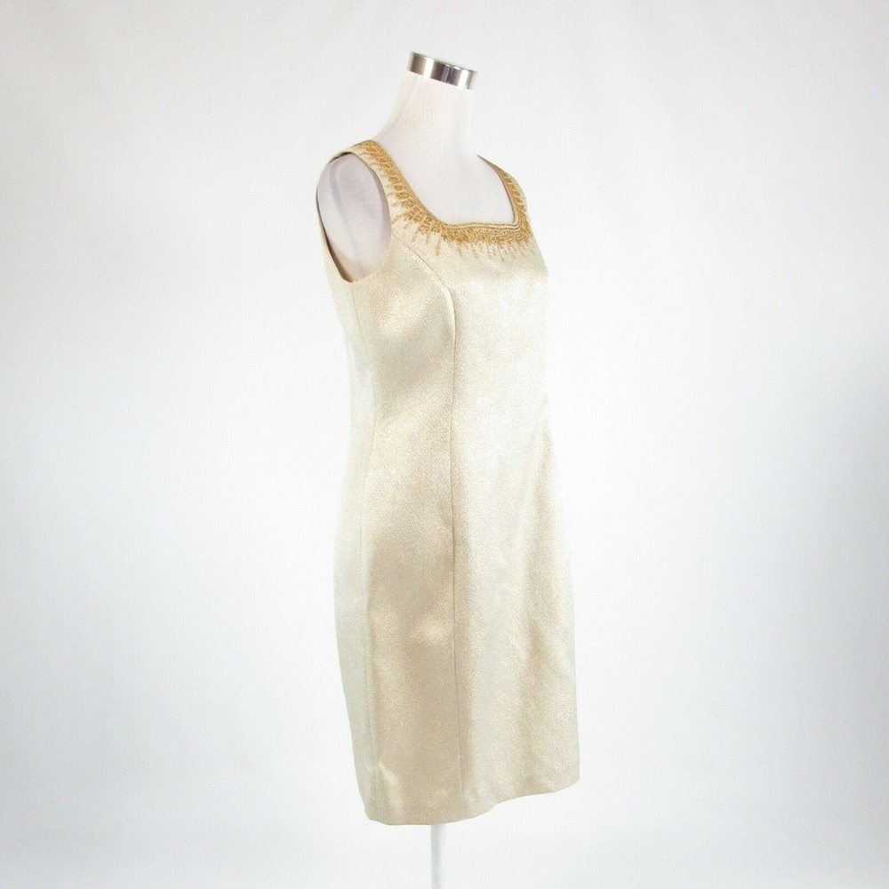Kay Unger beige sleeveless dress 6 - Picture 3 of 8